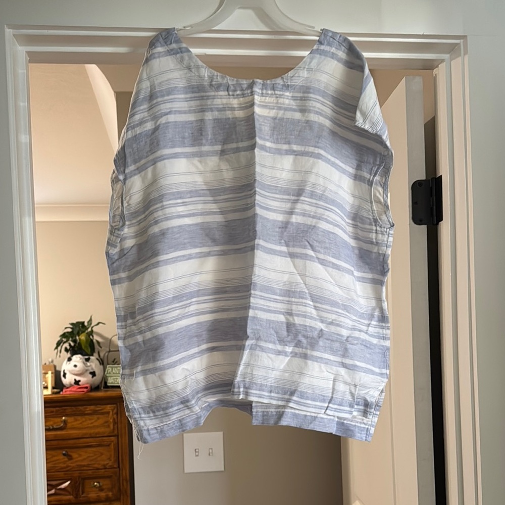 Cynthia Rowley Blue and White Striped Top